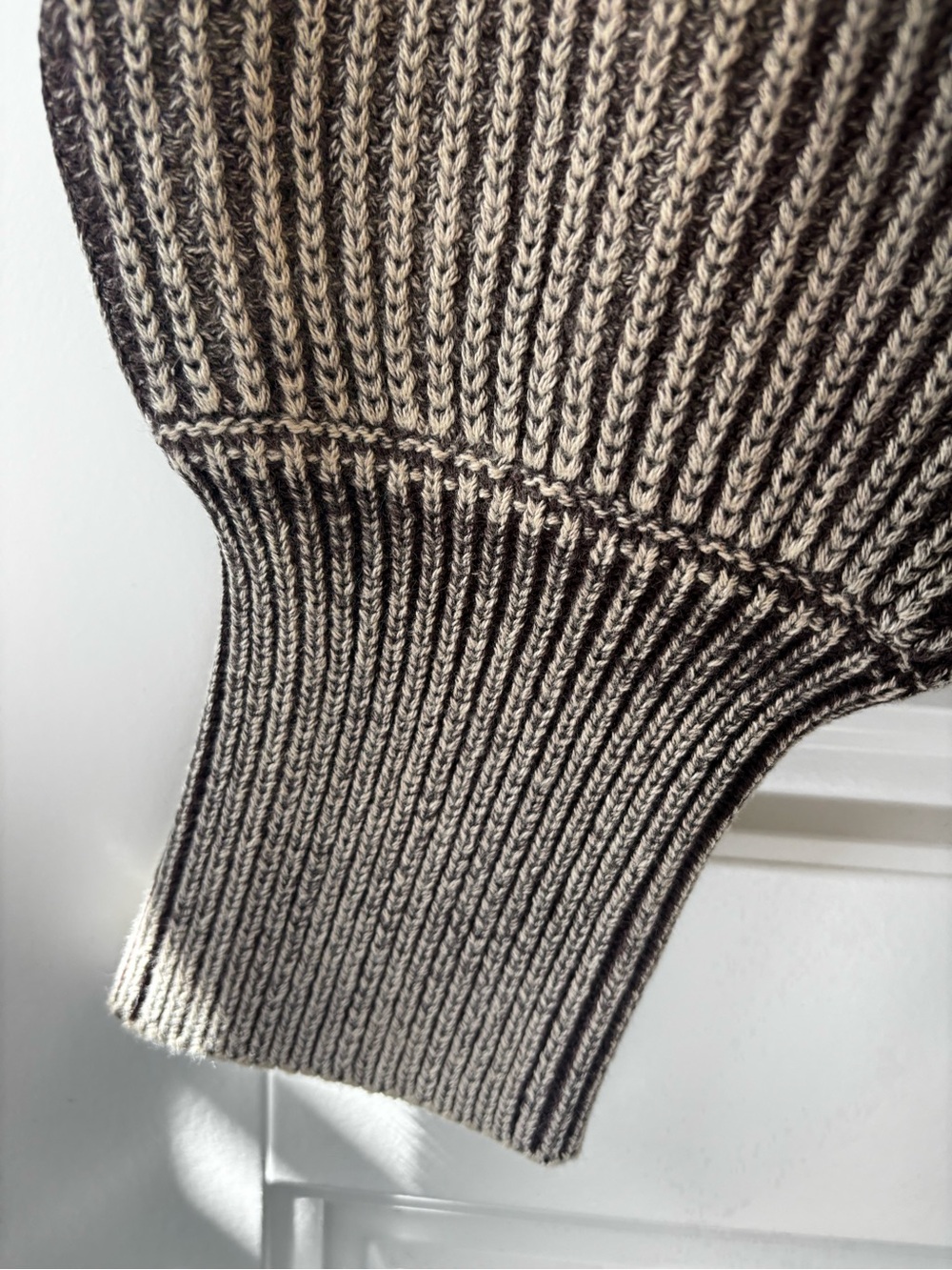 Zenana Outfitters Brown Ribbed Polo Pullover - Picture 4 of 5